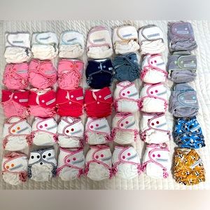 Massive lot of newborn/XS/Size 1 Sloomb cloth fitted diapers.